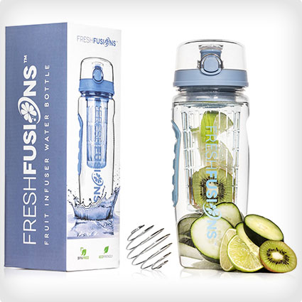 Fresh Fusions 32oz Fruit Infuser Water Bottle and Protein Shaker