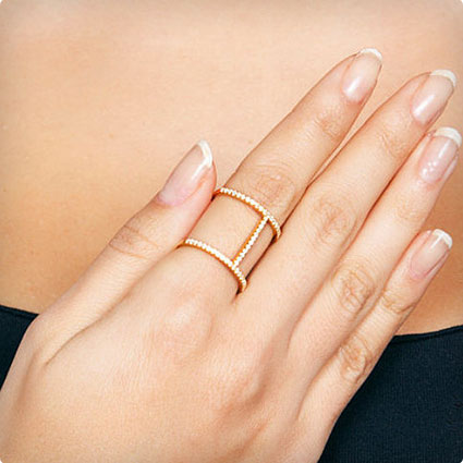 Gold H Ring