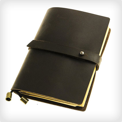 HM&LN Genuine Leather Journal Notebook Refillable Planner