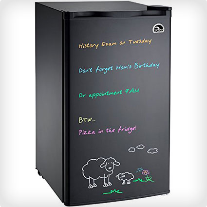 Igloo Black Erase Board Refrigerator with Neon Markers