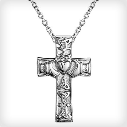 Irish Cross Claddagh Necklace