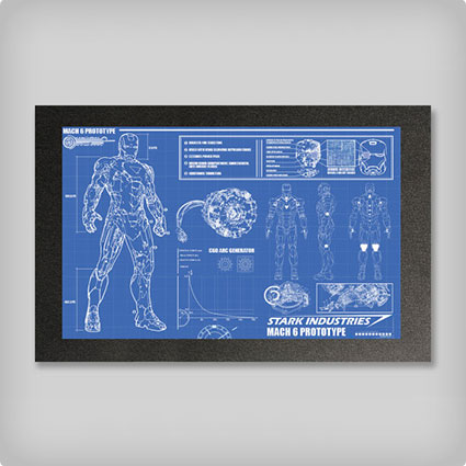 Iron Man Suit Blueprints - 16x24