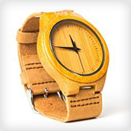Japanese Bamboo and Leather Watch