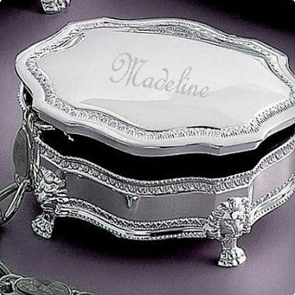 Personalized Classique Silver Jewelry Box