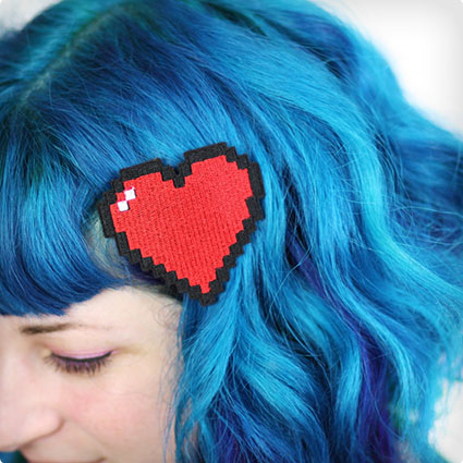 Pixel Heart Hair Clip