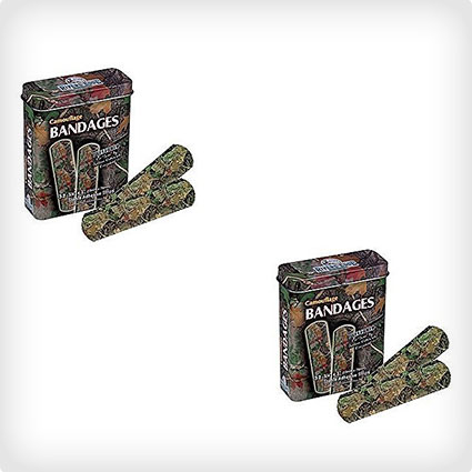 (Set of 2) Green Camouflage First Aid Bandage Tins