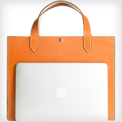 Tan Leather Laptop/Document Bag