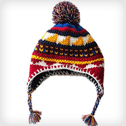 Thick Woolen Earflap Hood Hat Scarves with Ears