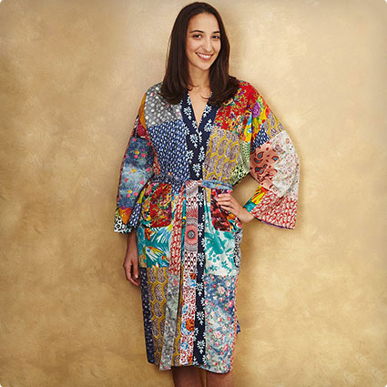 Upcycled Cotton Sari Robe