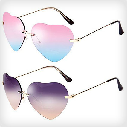 Womens Heart-shaped Wayfarer Sunglasses