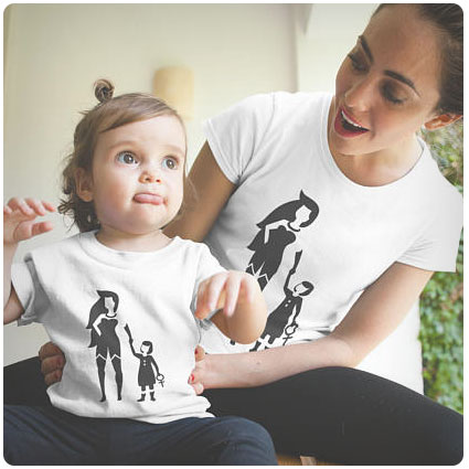 wonder mama and daughter t-shirt