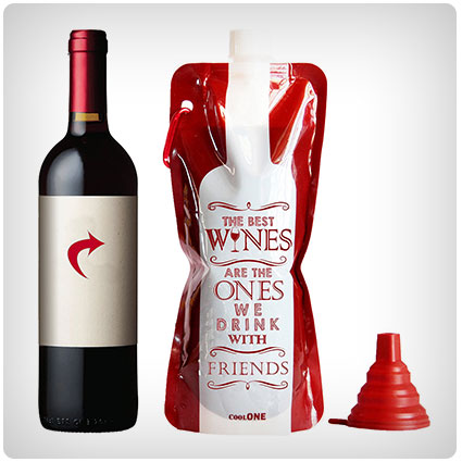 Take a Wine Unbreakable Bottle With Silicone Funnel