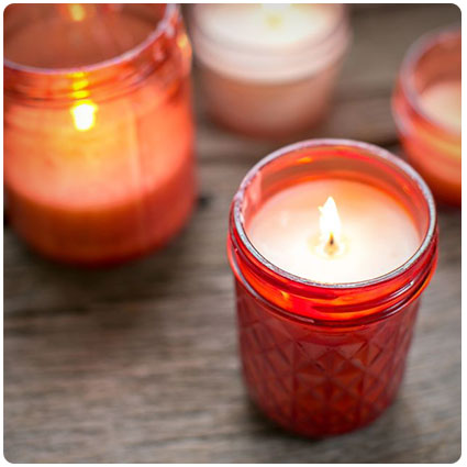 DIY Pink Mason Jar Candles
