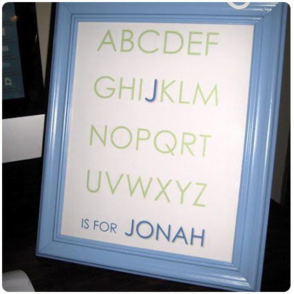 Alphabet Personalized Sign