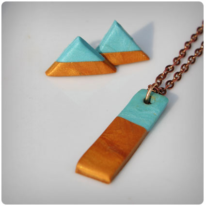 Clay Geometric Earring And Necklace Set