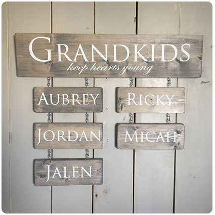 Grandchildren Custom Name Sign