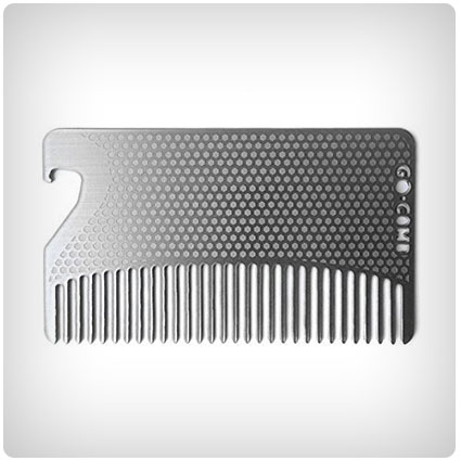 Go-Comb - Wallet Comb + Bottle Opener - Sleek, Durable Stainless Steel Hair...