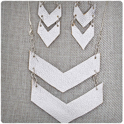 Leather Chevron Diy Arrow Necklace And Earrings