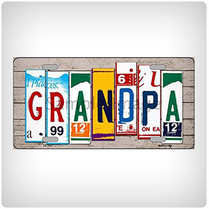 Grandpa License Plate Wood Sign