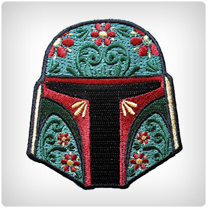 Star Wars Boba Fett Floral Helmet Iron-On Patch