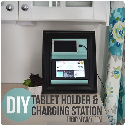Make A Counter Top Phone Charging Station & Tablet Holder From A Picture Frame