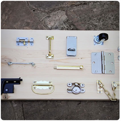 Diy Lock And Hinge Board For Toddlers
