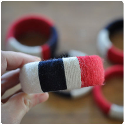 Diy Nautical Stripe Yarn Bracelets
