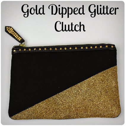 Gold Dipped Glitter Clutch
