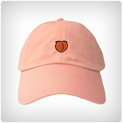 Peach Emoji Embroidered Hat