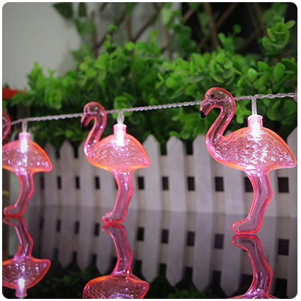 Willway LED Battery-Operated Flamingo String Lights