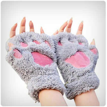 Arshiner Bear Plush Cat Paw Gloves