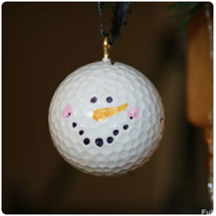 Golfer's Snowman Ornament