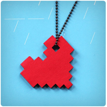 Diy Pixel Heart Necklace