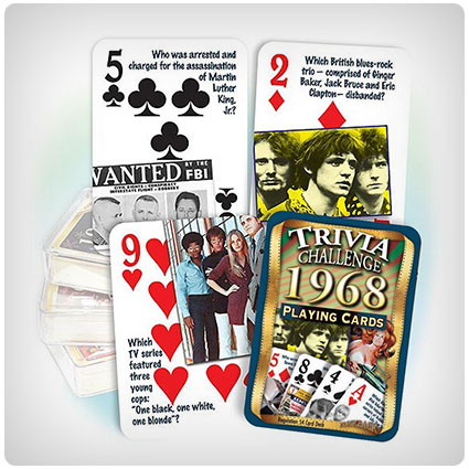 1968 Trivia Playing Cards 50th Birthday Anniversary Gift