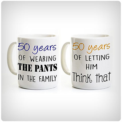 50th Anniversary Couples Coffee Mug Set