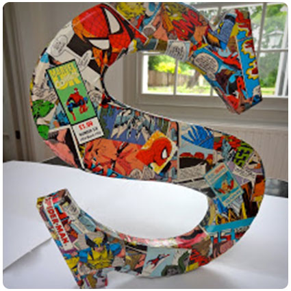 Comic Book Wooden Letters