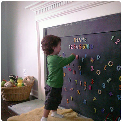 Diy Creative Fireplace Childproof Using Magnetic Chalkboard