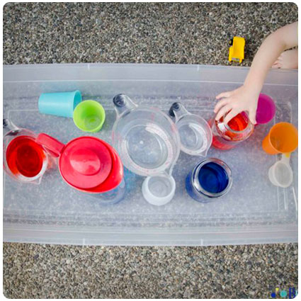 Diy Pouring Station Activity for Toddlers