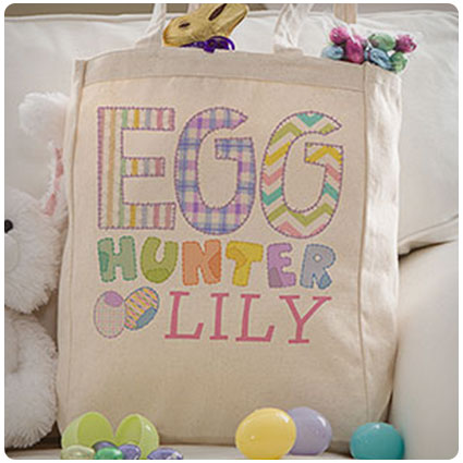 Egg Hunter Easter Personalized Petite Tote Bag