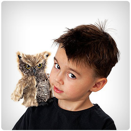 Folkmanis Screech Owl Puppet with Turning Head