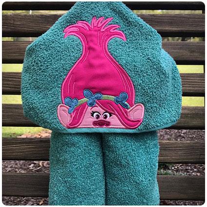 Girls Poppy Troll Hooded Towel