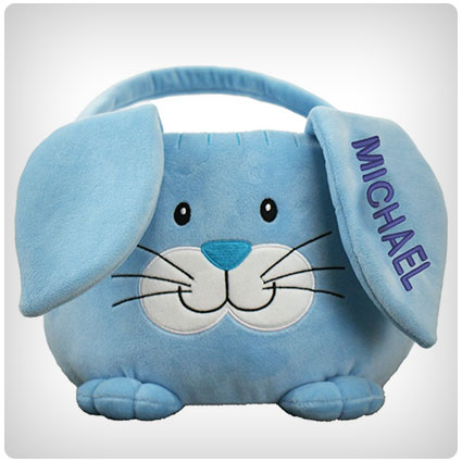 Plush Blue Bunny Personalized Easter Basket
