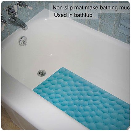 Soft Rubber Bathroom Bathmat with Strong Suction Cups