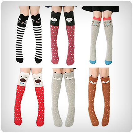 Cartoon Animal Over Calf Knee High Socks