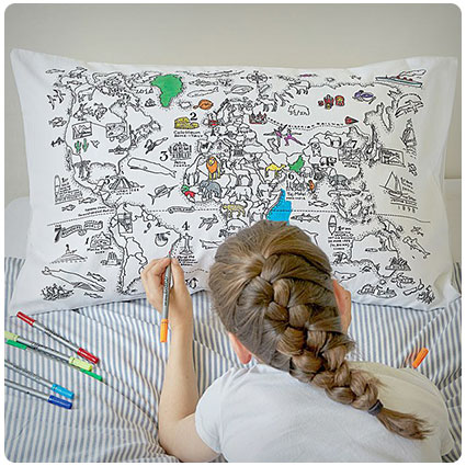 Color Your Own Map Pillowcase