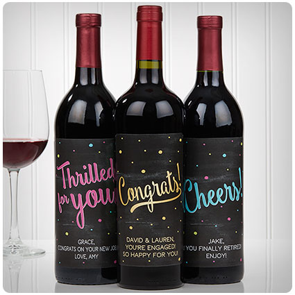 Congratulations Personalized Wine Bottle Labels