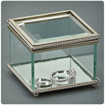 Creative Gifts Glass Square Hinged Box