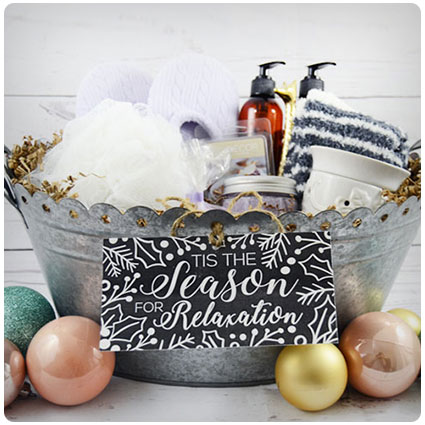 Diy Spa Gift Basket and Printable Gift Tag