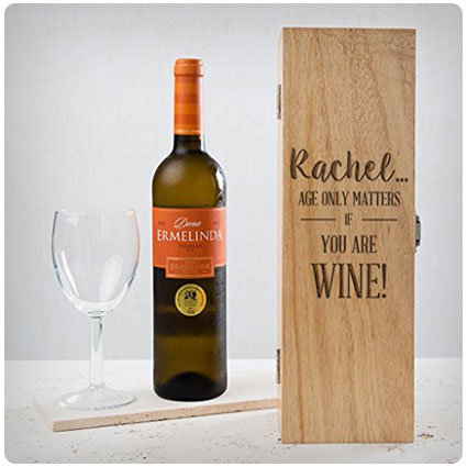 Personalized Birthday Gift Wooden Wine Box