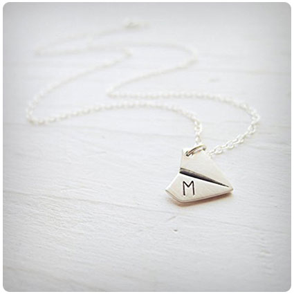 Personalized Sterling Silver Airplane Necklace